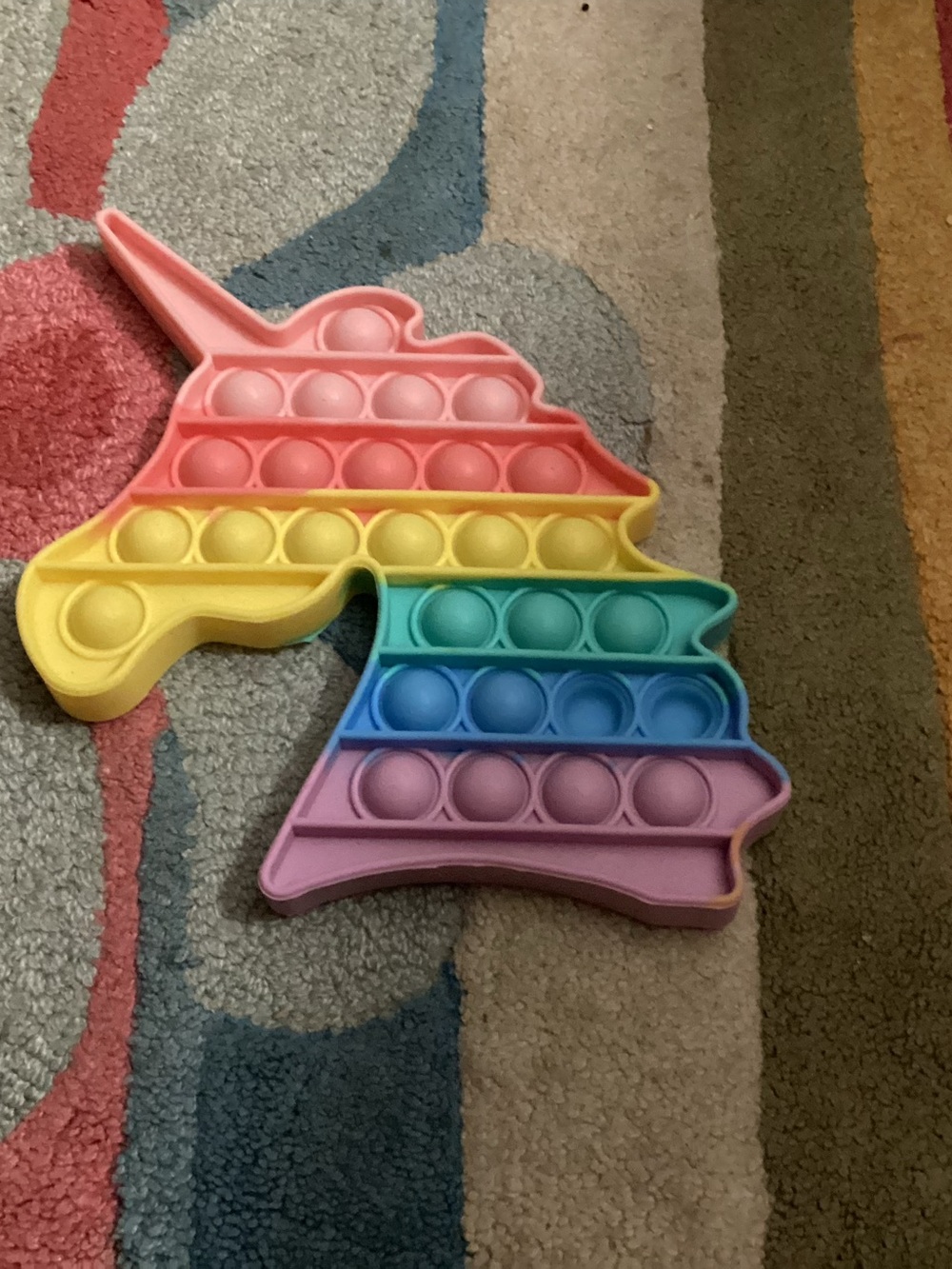 Unbranded Rainbow Unicorn Pop It Fidget Toy - Pastel Multicolor